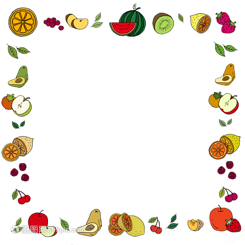 果香溢彩 水果边框的甜蜜世界